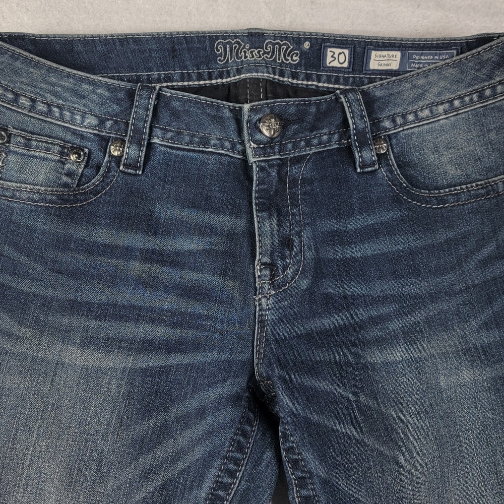 Miss Me Signature Skinny Jeans Stitched Pattern Size 32 Inseam 31